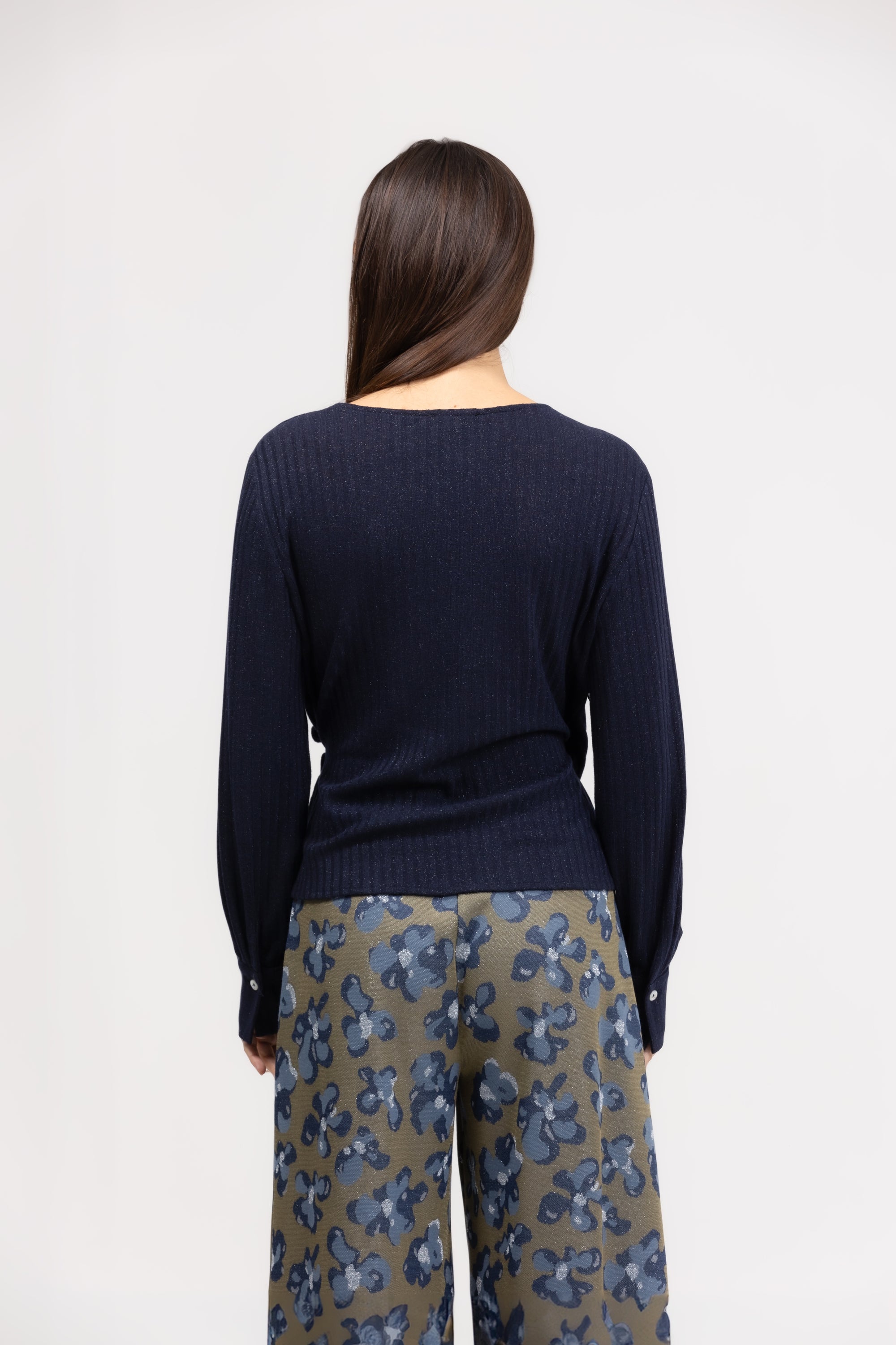 Camicia incrocio costina lurex