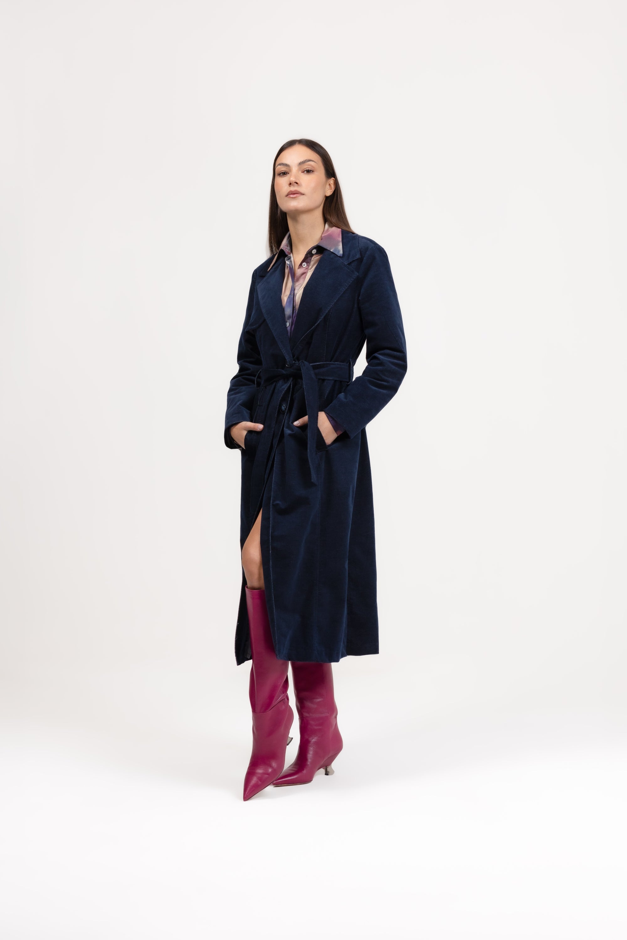 Trench velvet jeans