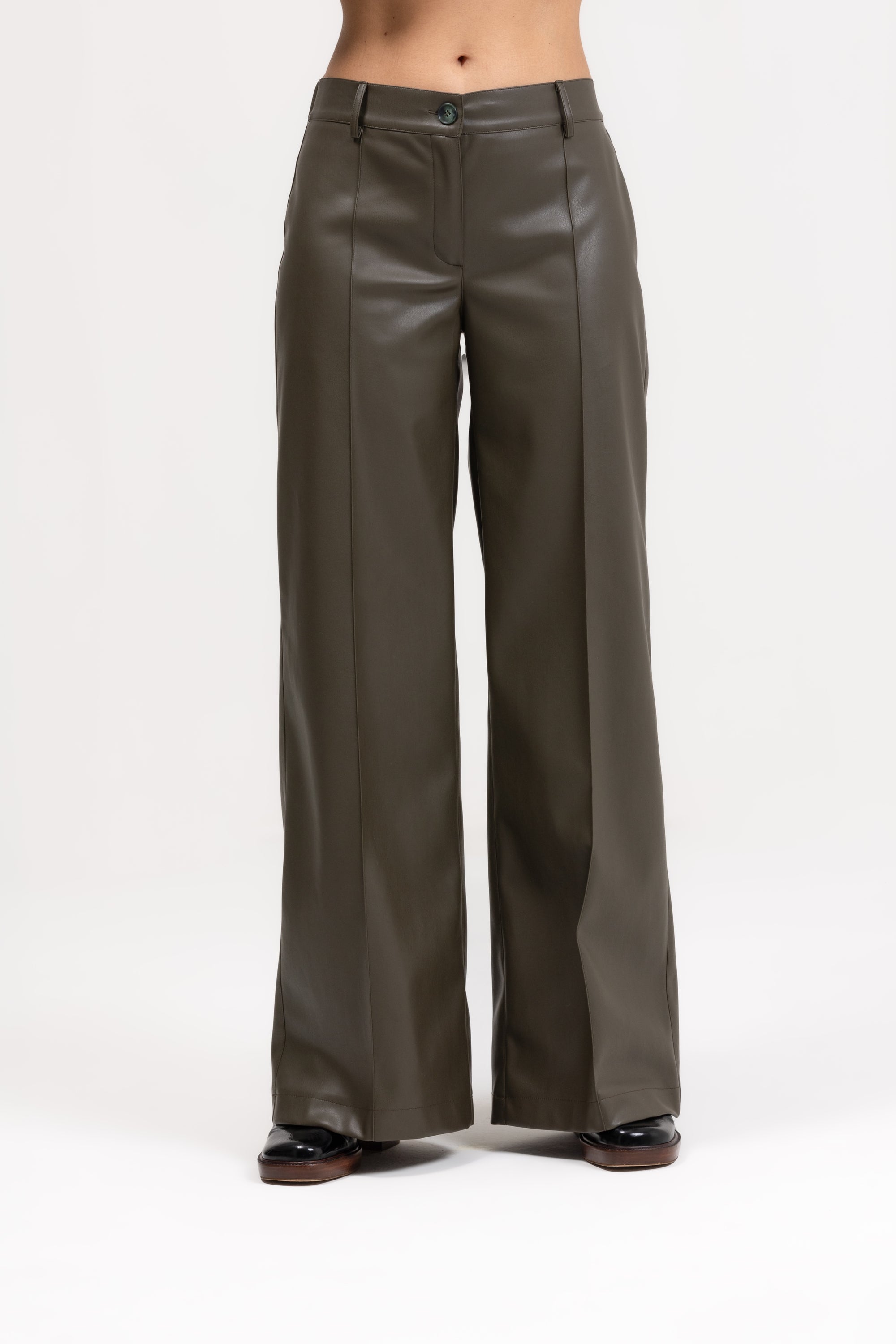 Pantalone palazzo similpelle