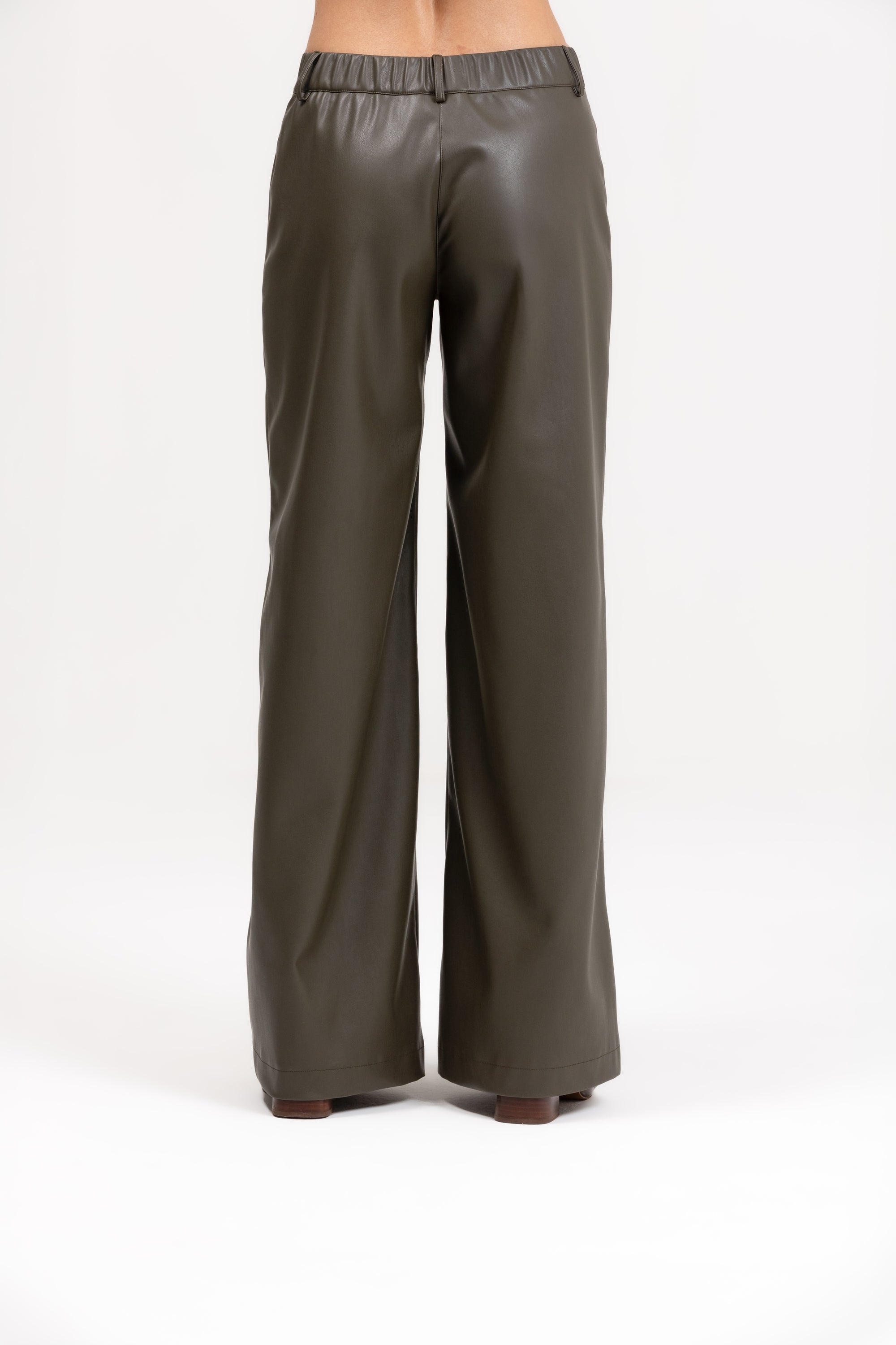 Pantalone palazzo similpelle