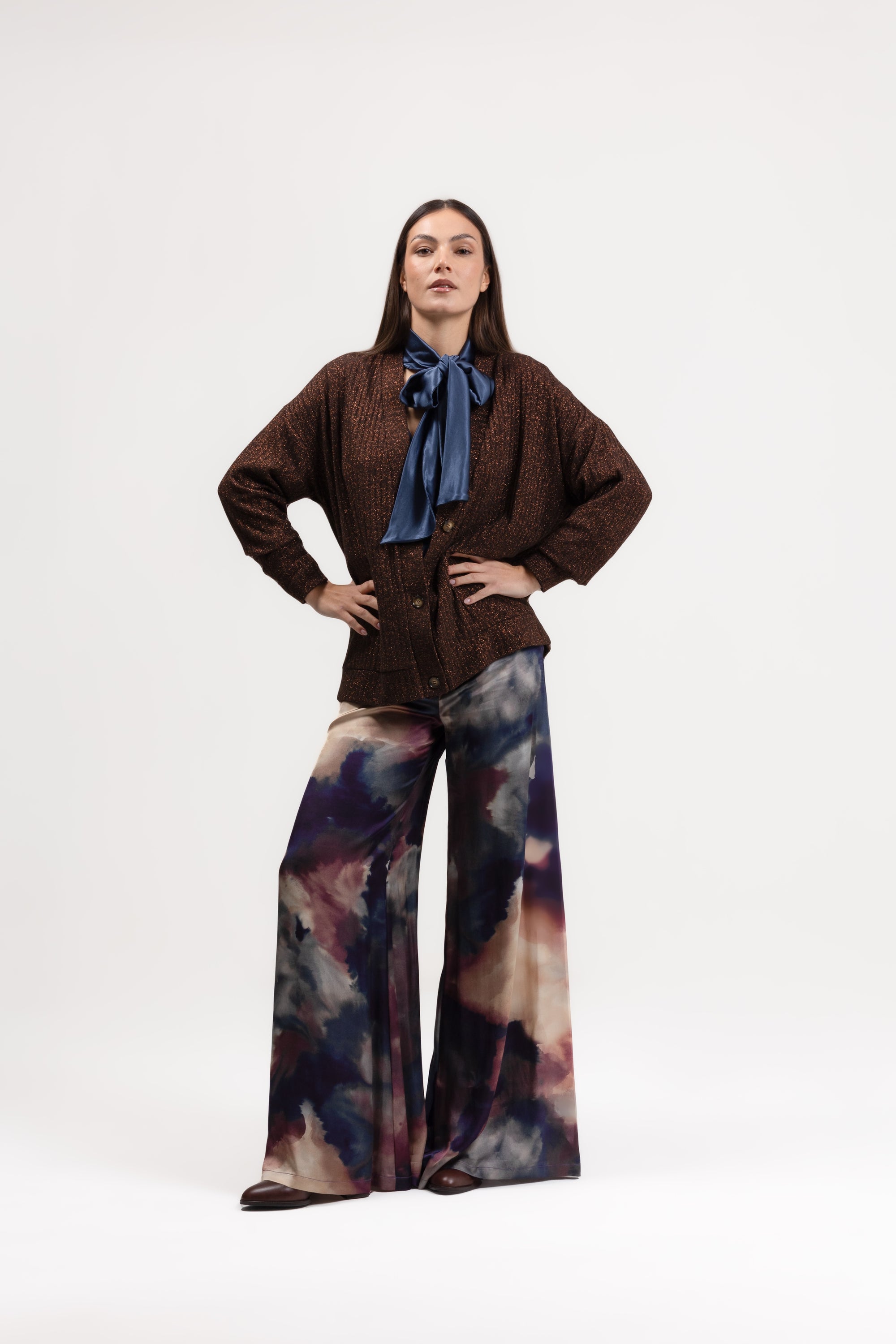 Cardigan costina lurex