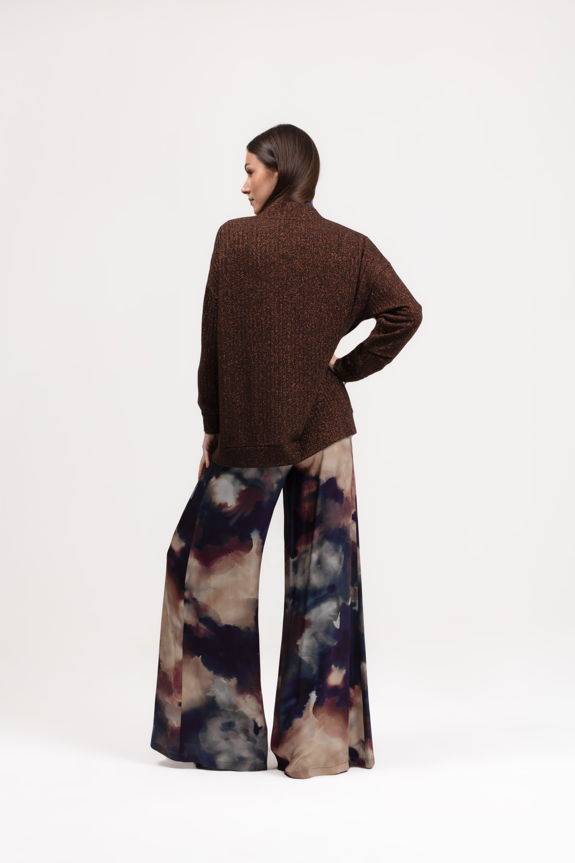Cardigan costina lurex