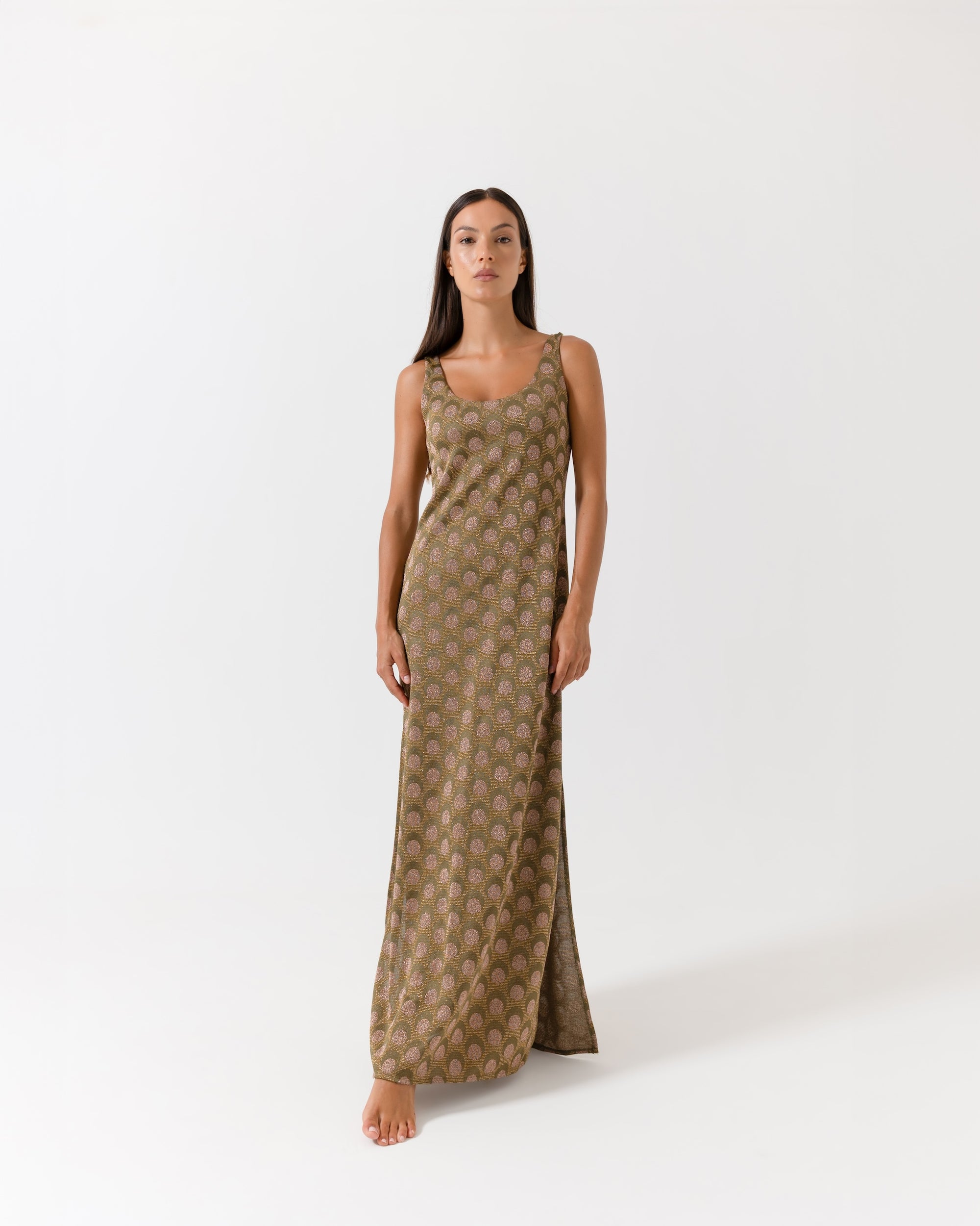 Abito canotta jacquard