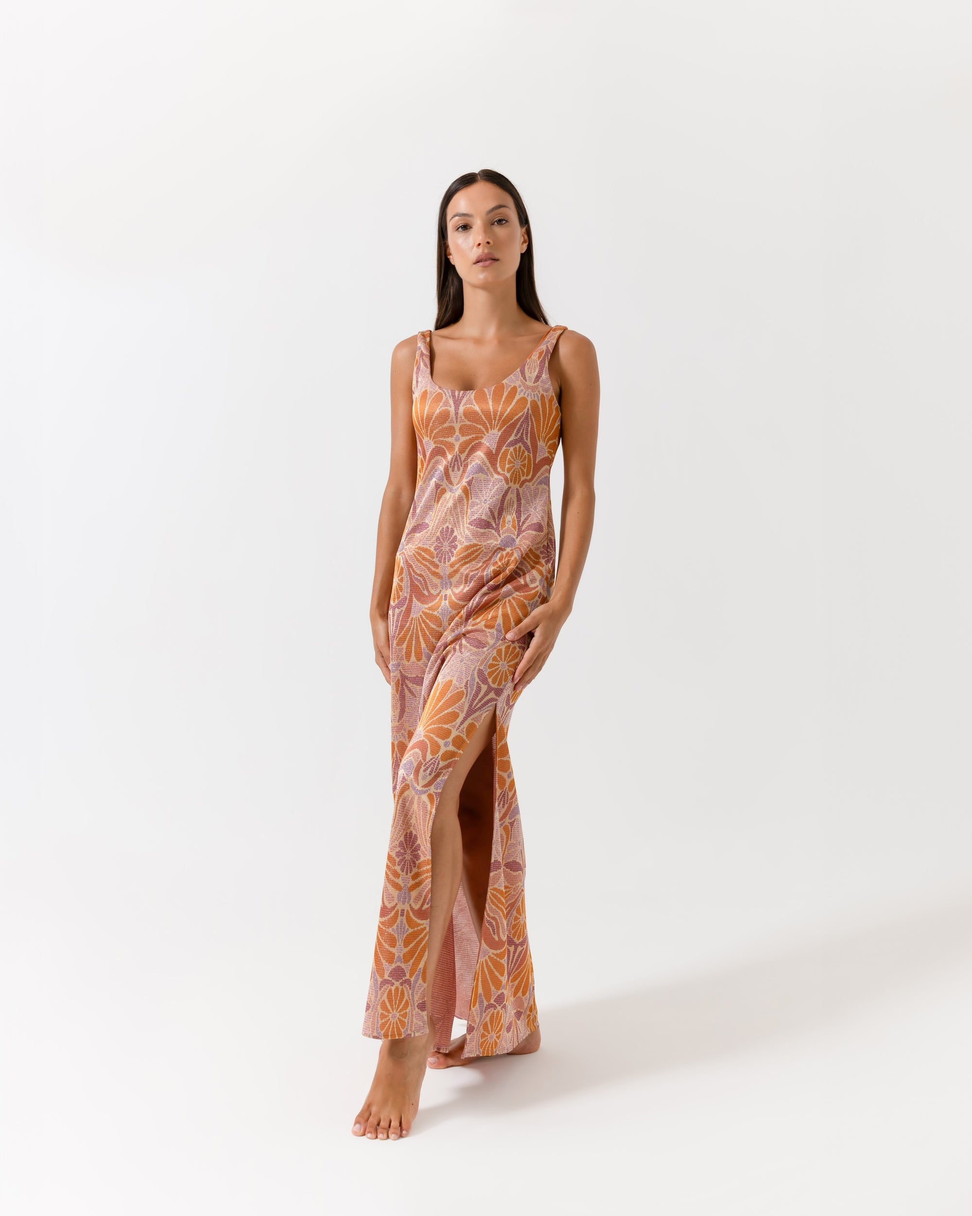 Abito canotta jacquard