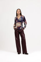 Pantalone regular similpelle